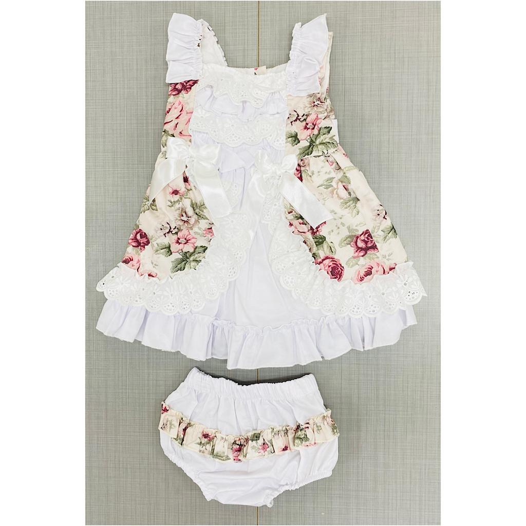 Baby Girls Floral Spanish Lace Dress & Panties Set (6-24M) - Junior Kids