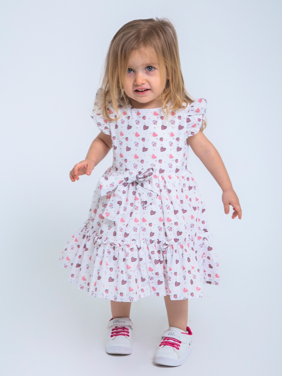 Baby Girls Frilly Cupcake Print Spanish Bow Dress (6-18M) - Junior Kids