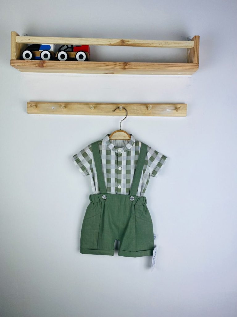 Baby Boys Check Shirt & Dungarees Set (09M) Junior Kids