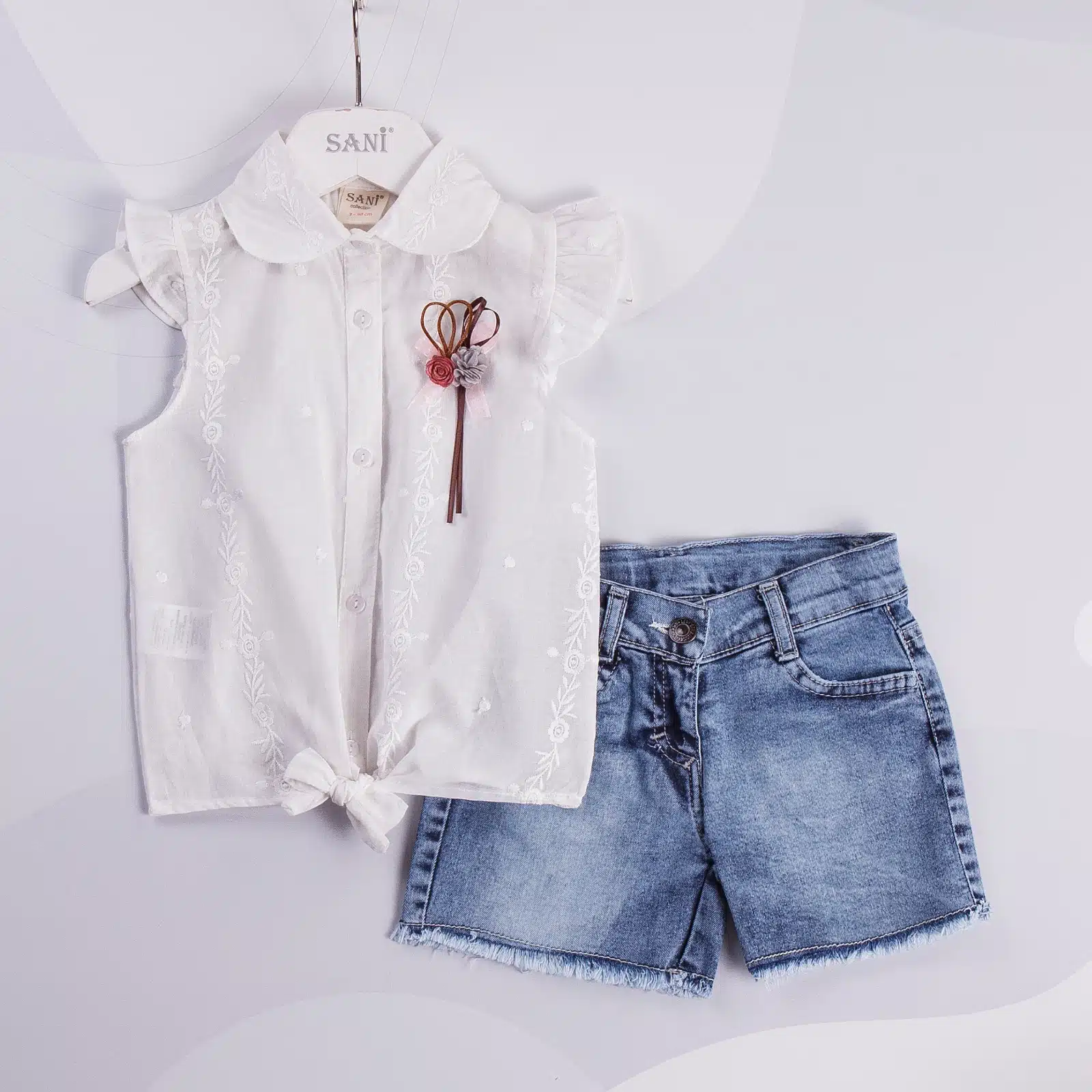 Baby girl store jeans shorts set