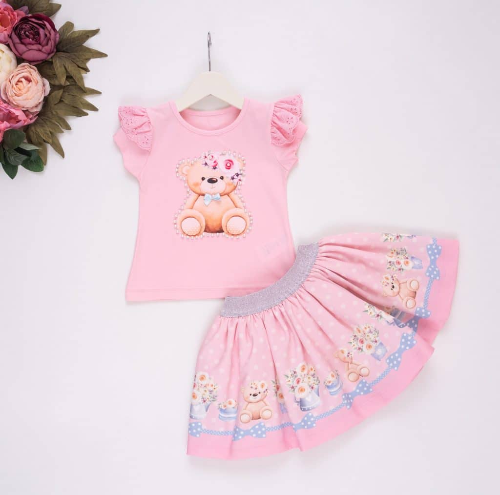 Childhood Collection Bling Crystal Teddy Bear In Skirt - Purple