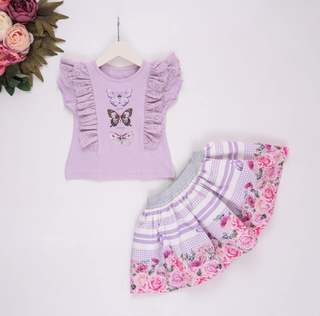 KIDS DOUBLE LAYER FRILL SKIRT LOVE ON THE WING main image 1