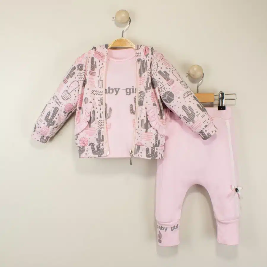 IMG 20230719 WA0020 Baby Girls Three Piece Cactus Print Tracksuit (3-18M)