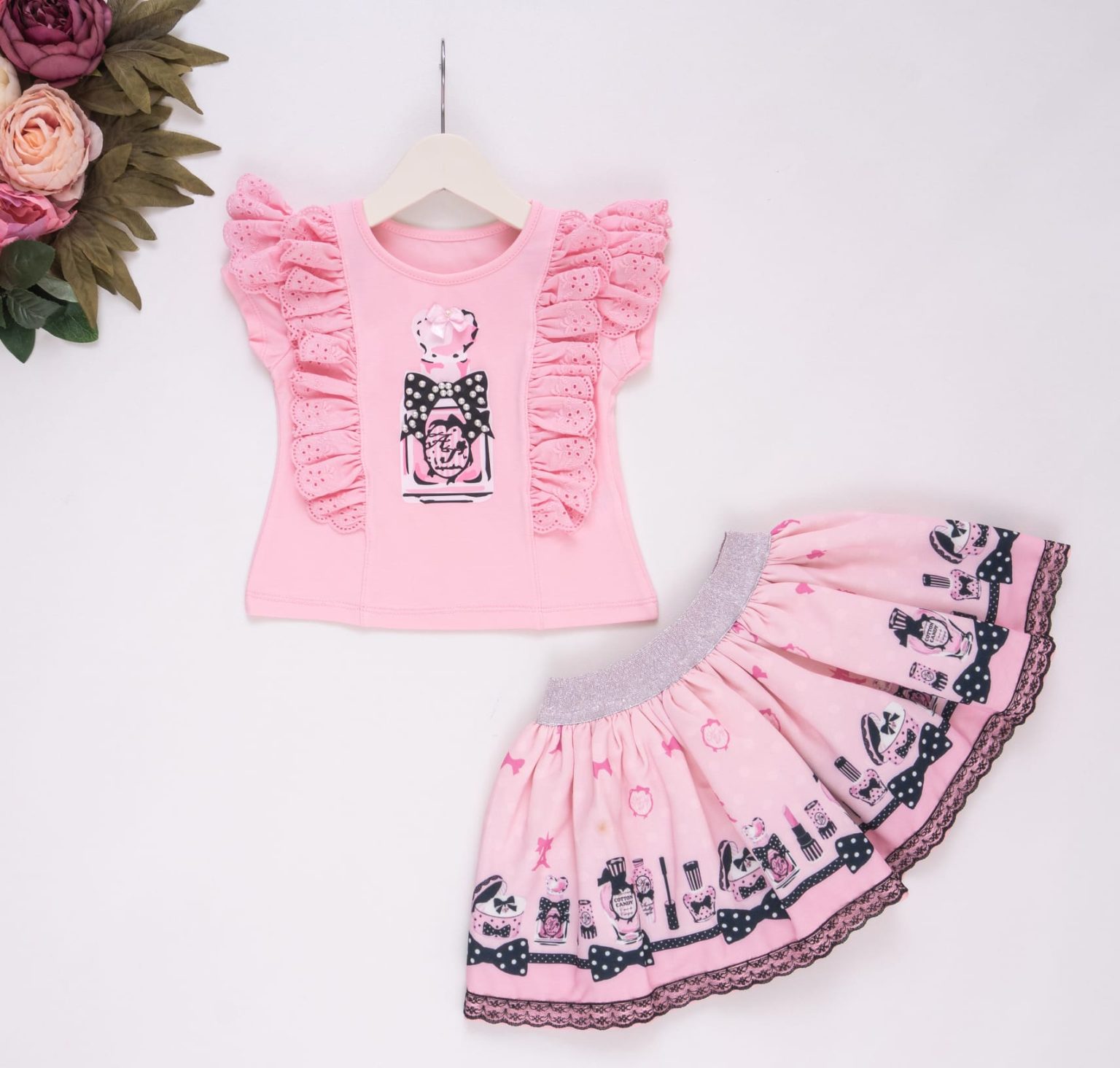 KIDS DOUBLE LAYER FRILL SKIRT LOVE ON THE WING main image 1