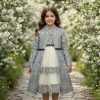 018 Girls Two Piece Pearl Jacquard Long Jacket & Layered Party Dress Set (2-12Y)