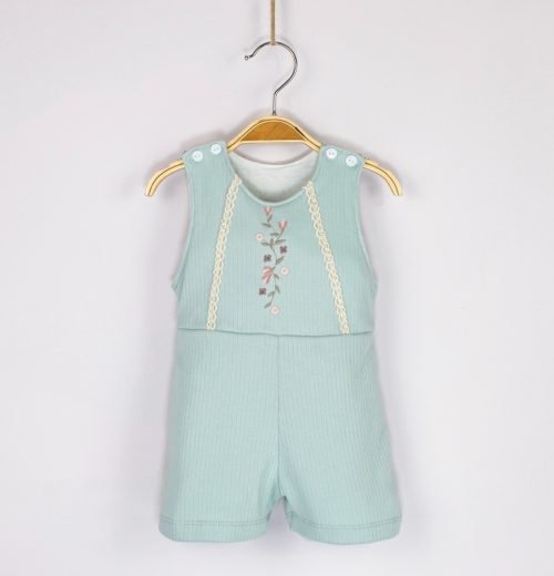 Baby Girls Floral Embroidered Lace Bow Romper (3-12M)