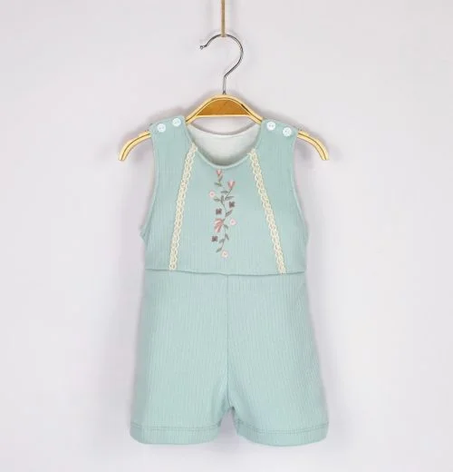 Baby Girls Floral Embroidered Lace Bow Romper (3-12M)