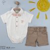 22 Baby Boys Bow Tie, Romper Shirt & Shorts Set (6-24M)