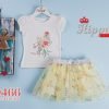 7 Girls Two Piece Floral Diamante Summer Skirt Set (1-4Y)