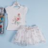 9 Girls Two Floral Diamante Summer Skirt Set (1-4Y)