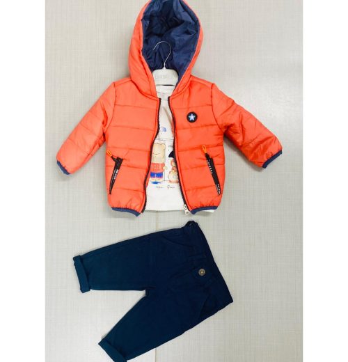 Baby Boy Winter Dress Jersey Stuff In Orange Color main image 0