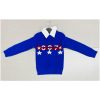 1920 blue Boys Knitted 007 Star Collar Jumper (3-12Y)