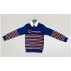 313 orange Boys Knitted Stripe Champion Collar Jumper (3-12Y)