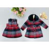 red black Girls Two Piece Tartan Check Wooly Coat & Dress Set (2-6Y)