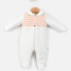 15438 white Baby Girls Polka Dot Heart Badge Spanish Romper (0-3M)