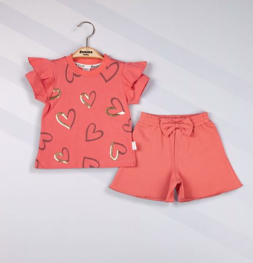 Baby Girls Two Piece Sequin Heart Shorts Set (6-24M)