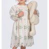 2667 GREEN Girls Full Sleeve Anglaise Embroidered Cotton Summer Dress (2-9Y)