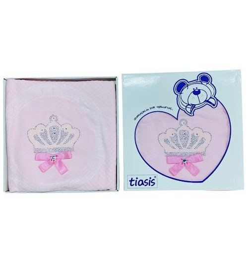 Babies Diamante Crown Boxed Blanket