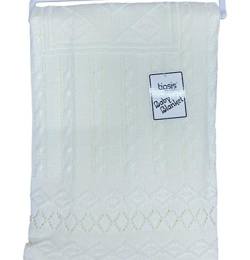 Babies Cable Knit Diamond Cut Blanket
