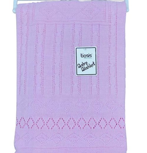 Babies Cable Knit Diamond Cut Blanket