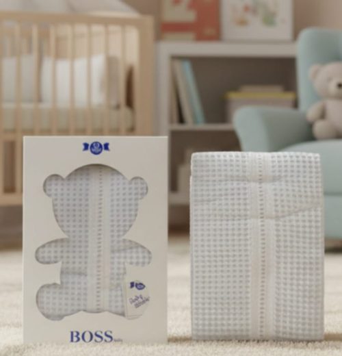 Babies Lace Border Teddy Boxed Blanket