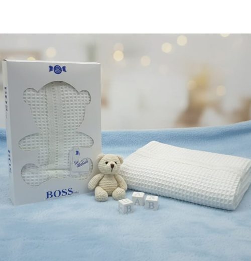 Babies Lace Border Teddy Boxed Blanket