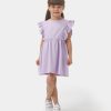 25303 1 Girls Frilly Sleeve Dress (2-7Y)