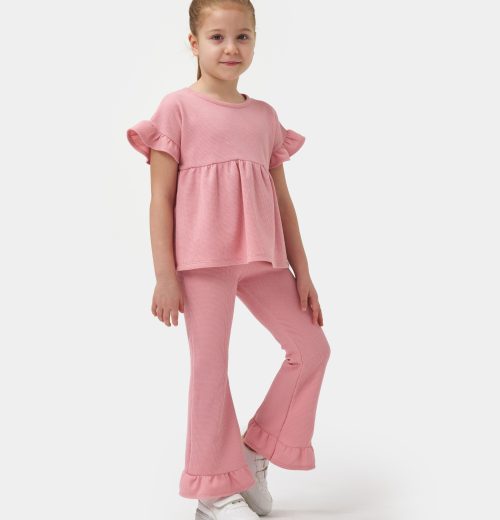 Girls Frilly Sleeve Top & Bottoms Set (2-7Y)