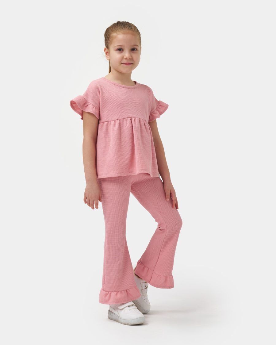 25316 1 scaled Girls Frilly Sleeve Top & Bottoms Set (2-7Y)