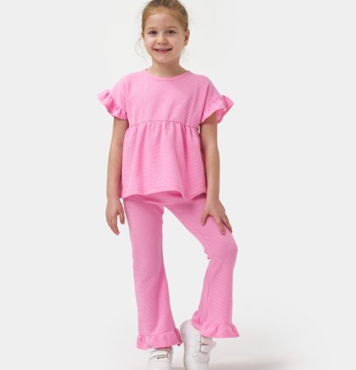 Girls Frilly Sleeve Top & Bottoms Set (2-7Y)