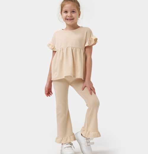 Girls Frilly Sleeve Top & Bottoms Set (2-7Y)