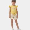 25349 6 Girls Floral Tie Up Top & Shorts Set (2-5Y)