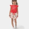 25369 1 Girls Strawberry Tie Up Top & Shorts Set (2-5Y)