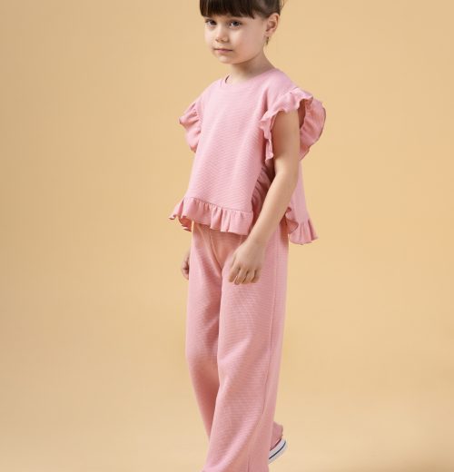 Girls Frilly Trim Top & Bottoms Set (2-7Y)