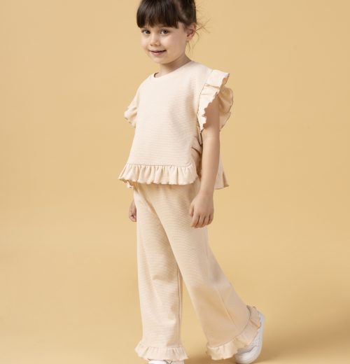 Girls Frilly Trim Top & Bottoms Set (2-7Y)