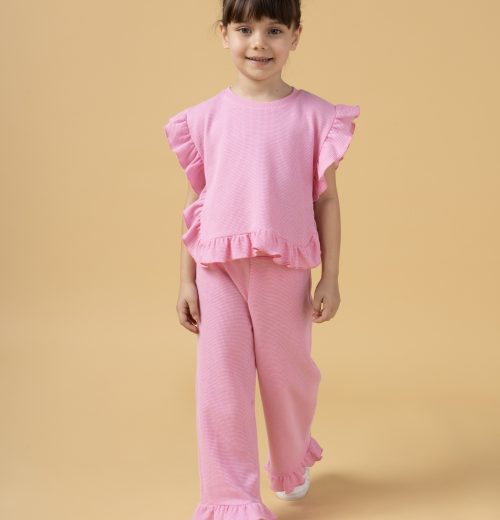 Girls Frilly Trim Top & Bottoms Set (2-7Y)