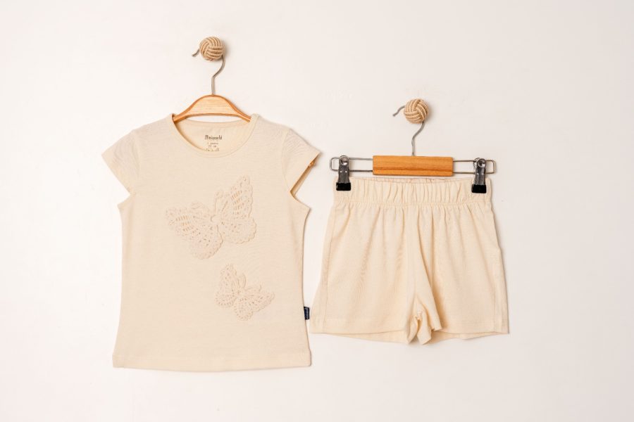 butterfly Girls Butterfly Embossed T-Shirt & Shorts Set (3-6Y)