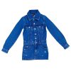 denim dress 2 Girls Double Pocket Metallic Buttoned Denim Dress (7-13Y)