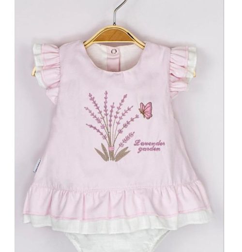 Baby Girls Floral Butterfly Embroidered Romper Dress (3-12M)