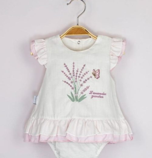 Baby Girls Floral Butterfly Embroidered Romper Dress (3-12M)