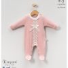 1103 pink Baby Girls All in One Frilly Lace Velour Spanish Romper (0-9M)