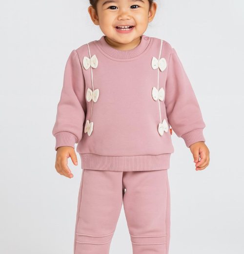 Baby Girls Two Piece Triple Bow Tracksuit (9-24M)
