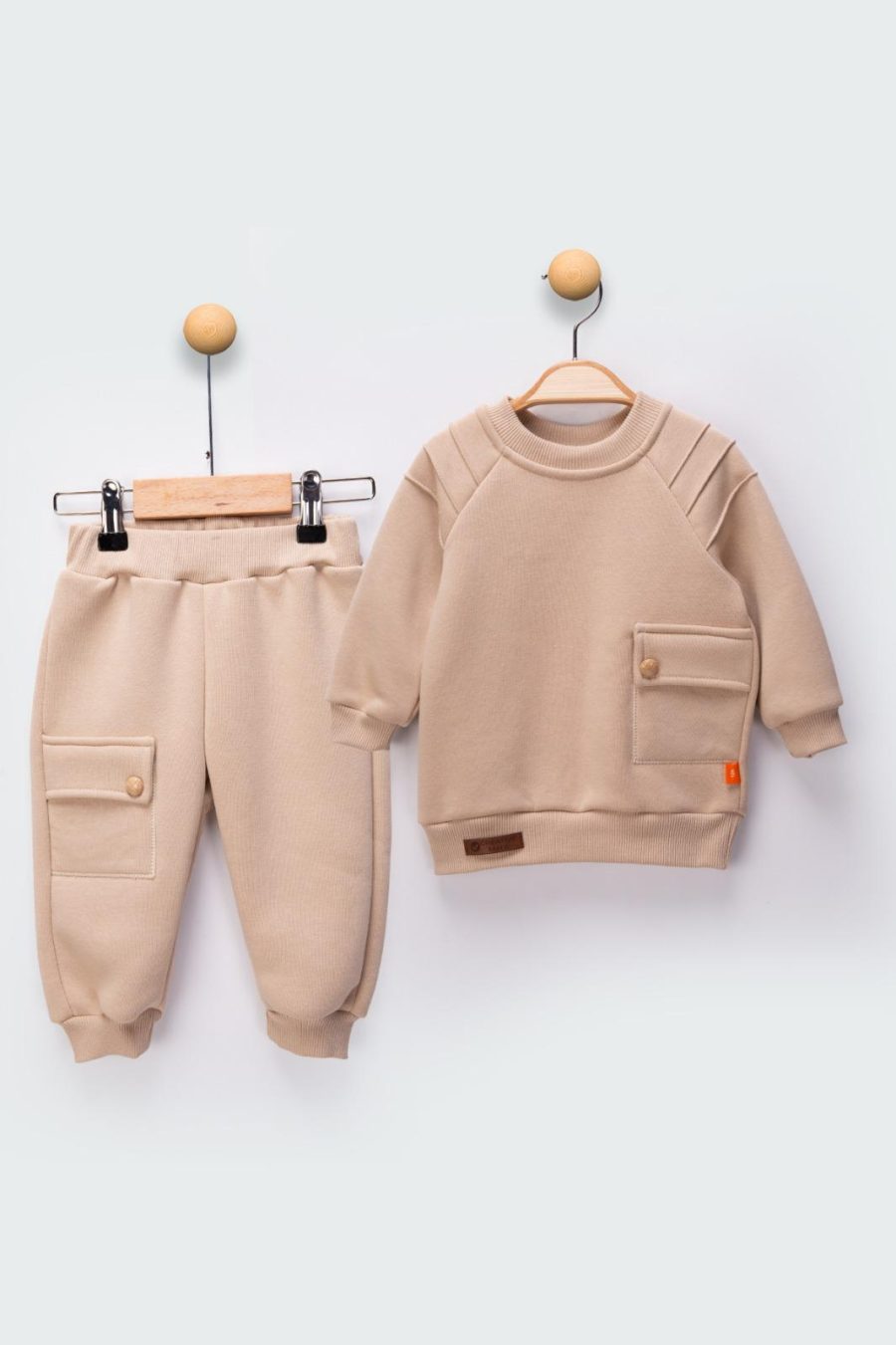 2484 BEIGE Baby Boys Pocket Tracksuit (9-24M)