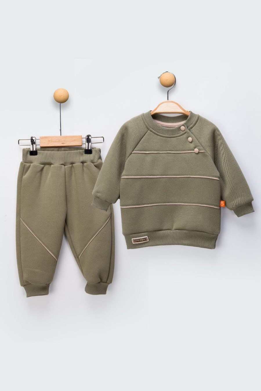 2491 green Baby Boys Two Piece Pipping Panel Tracksuit (9-24M)