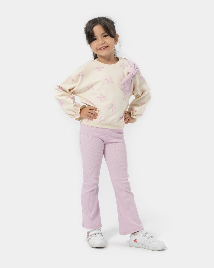 25120 3 scaled Girls Bow Print Top & Leggings Set (4-7Y)