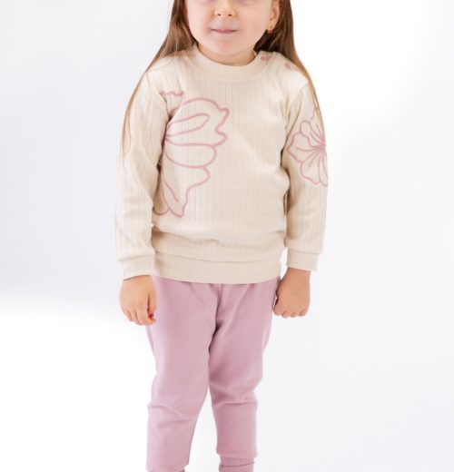 Baby Girls Two Piece Flower Embossed Tracksuit (9-24M)