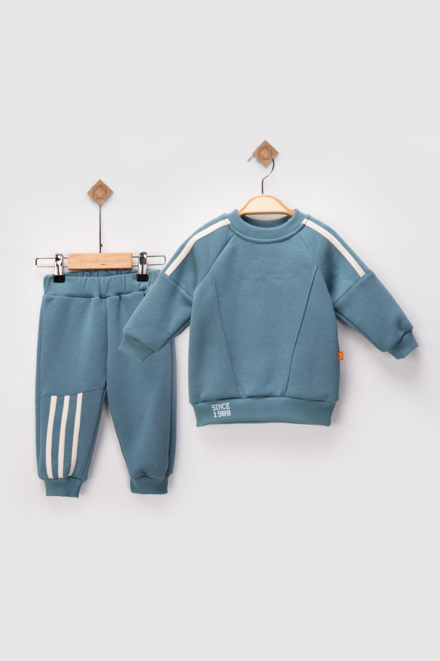 2490 blue Baby Boys Two Piece Stripe Tracksuit (9-24M)