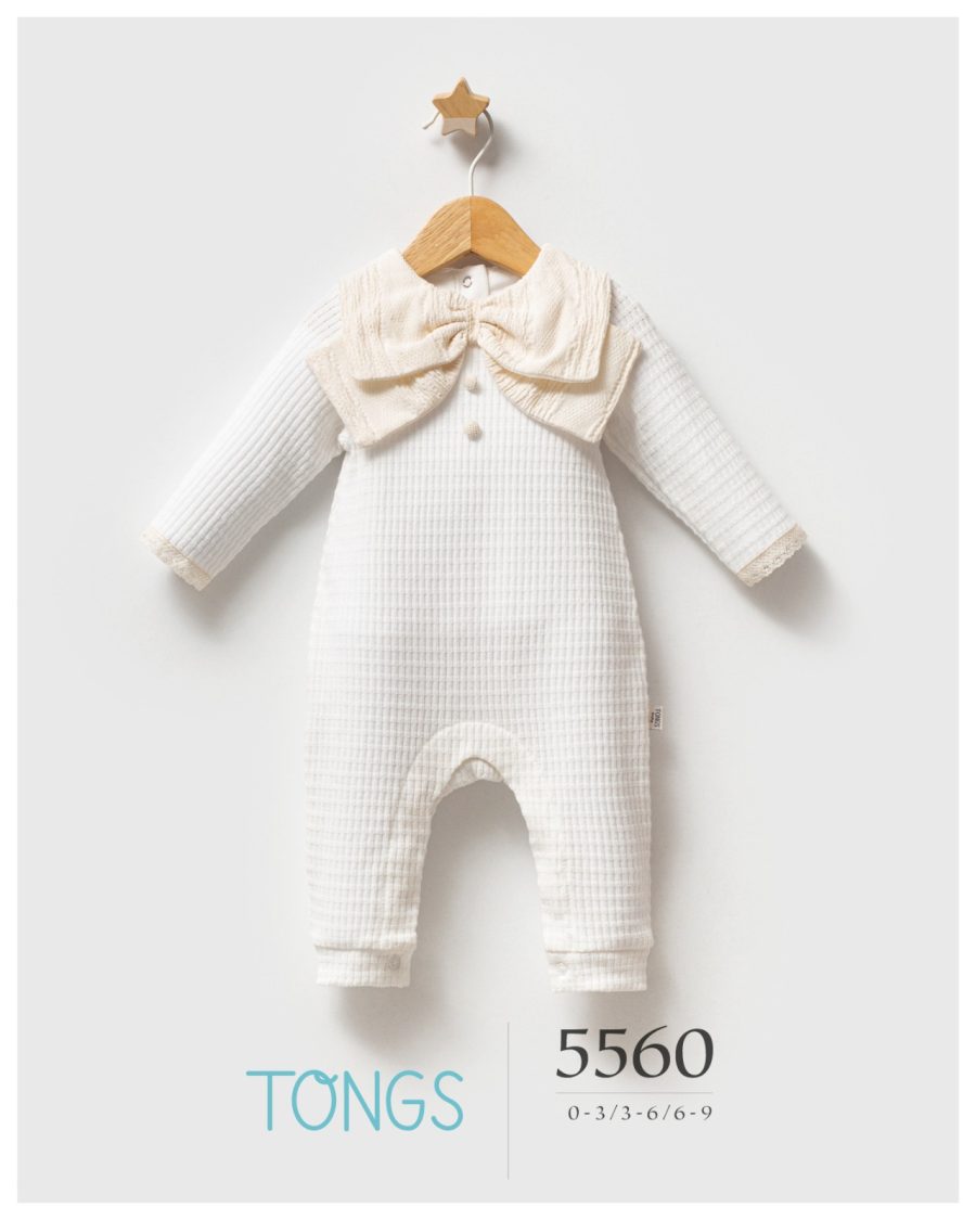 5560 Baby Girls All in One Spanish Double Bow Collar Romper (0-9M)