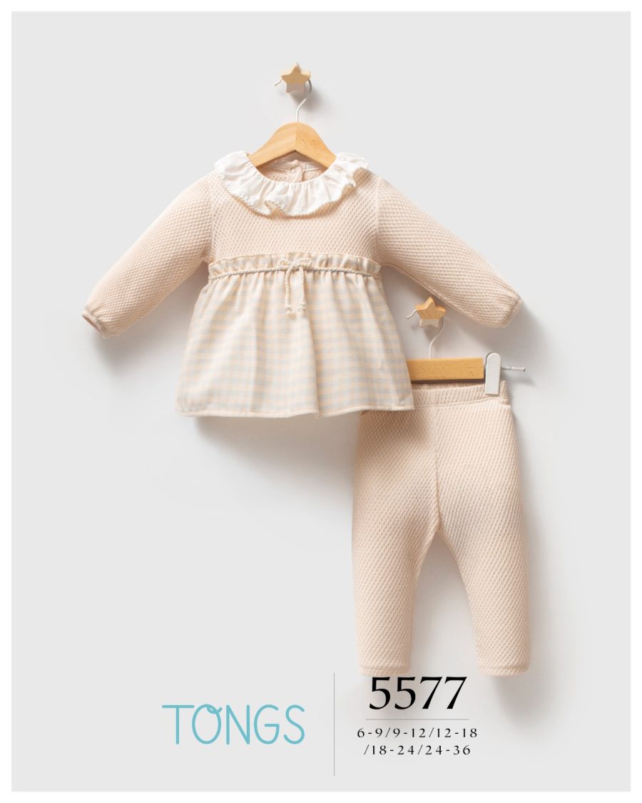 5577 Baby Girls Two Piece Spanish Check Dress & Leggings Set (6-36M)