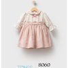 8060 pink Baby Girls Spanish Floral Bow Dress (6-36M)